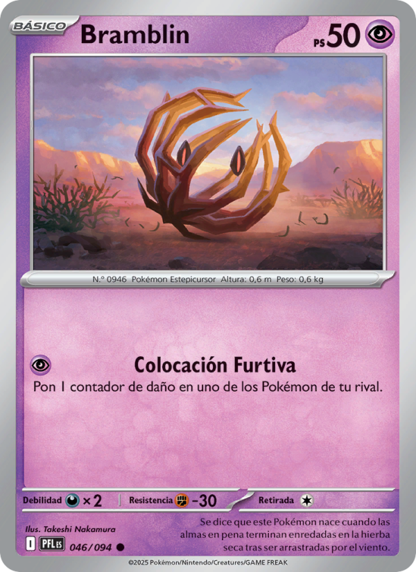 Bramblin 046 — Phantasmal Flames (Spanish Pokémon TCG card)