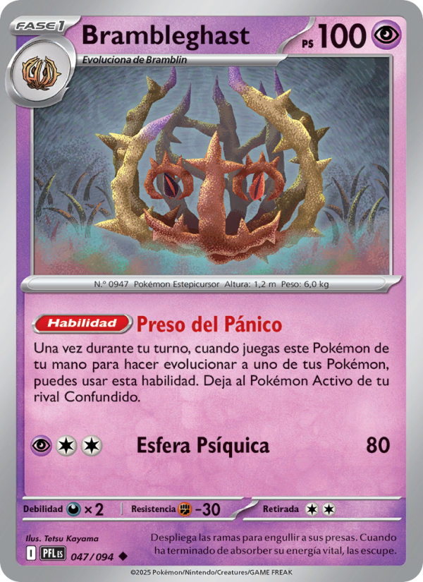 Brambleghast 047 — Phantasmal Flames (Spanish Pokémon TCG card)