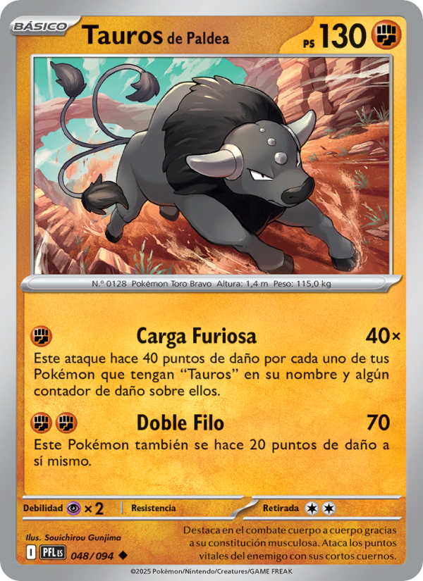 Tauros de Paldea 048 — Phantasmal Flames (Spanish Pokémon TCG card)
