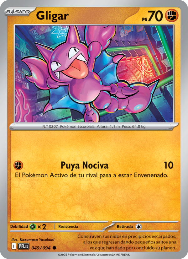 Gligar 049 — Phantasmal Flames (Spanish Pokémon TCG card)