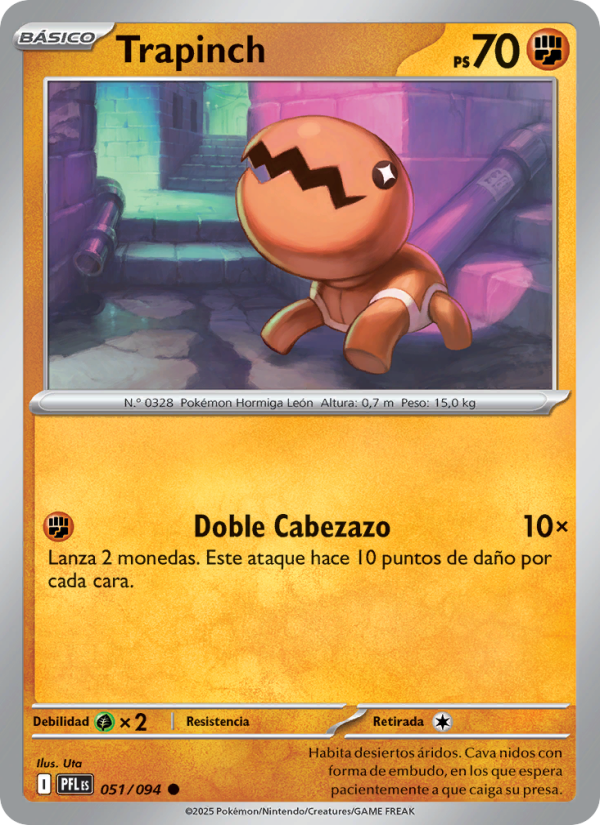 Trapinch 051 — Phantasmal Flames (Spanish Pokémon TCG card)