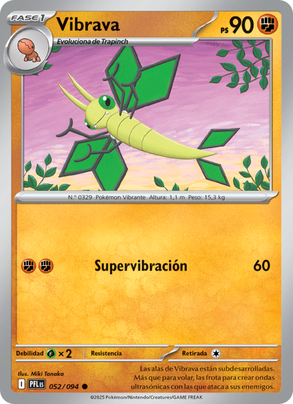 Vibrava 052 — Phantasmal Flames (Spanish Pokémon TCG card)