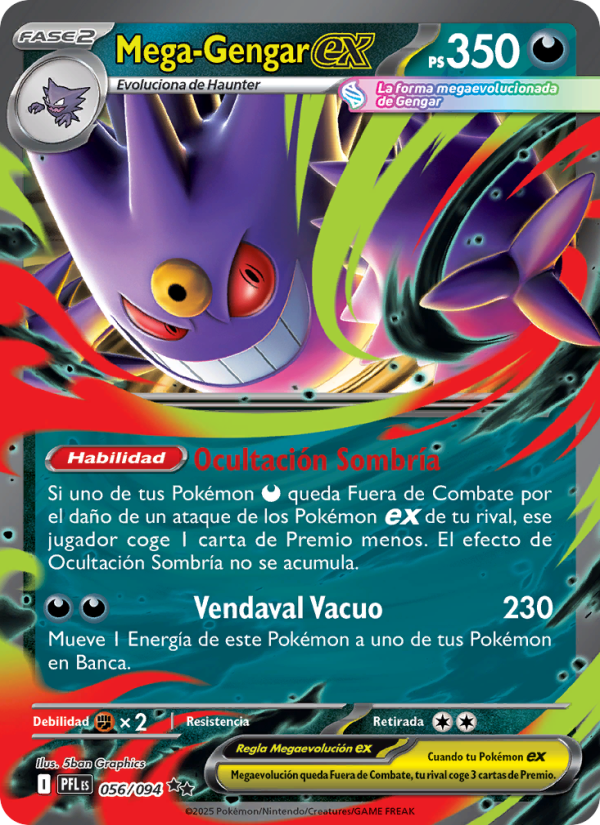 Mega-Gengar ex 056 — Phantasmal Flames (Spanish Pokémon TCG card)