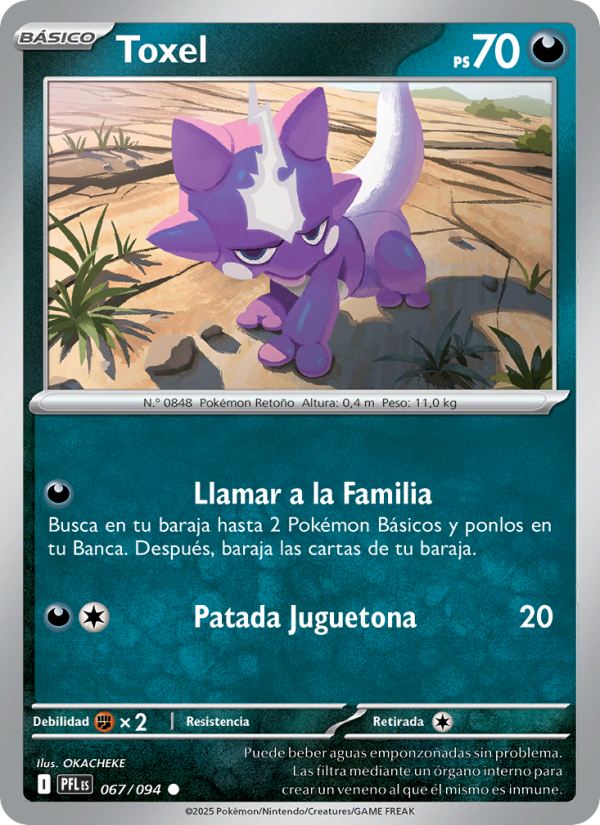 Toxel 067 — Phantasmal Flames (Spanish Pokémon TCG card)