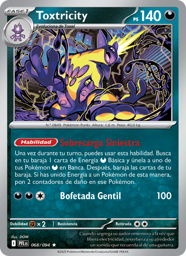 Toxtricity 068 — Phantasmal Flames (Spanish Pokémon TCG card)