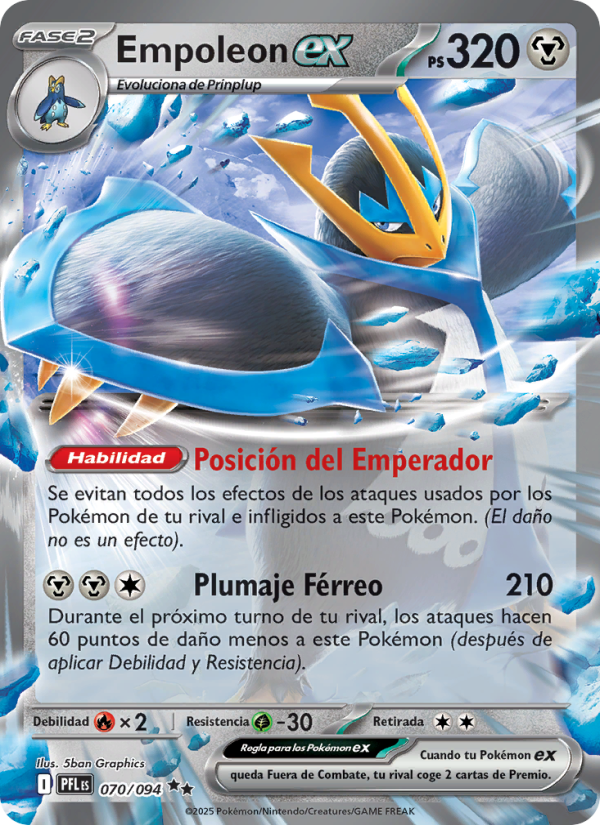 Empoleon ex 070 — Phantasmal Flames (Spanish Pokémon TCG card)