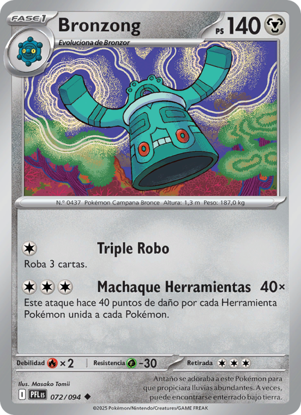 Bronzong 072 — Phantasmal Flames (Spanish Pokémon TCG card)