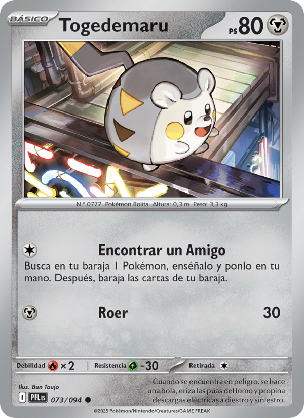 Togedemaru 073 — Phantasmal Flames (Spanish Pokémon TCG card)