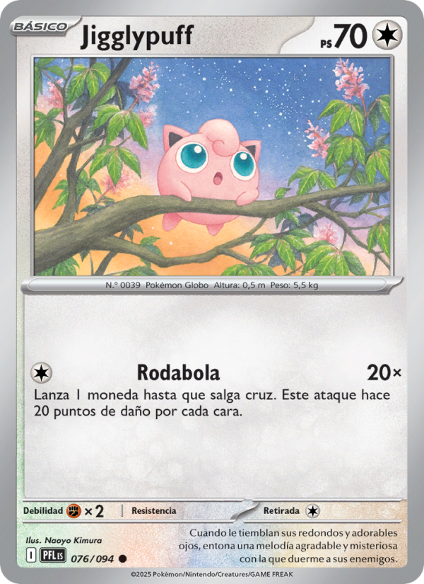 Jigglypuff 076 — Phantasmal Flames (Spanish Pokémon TCG card)