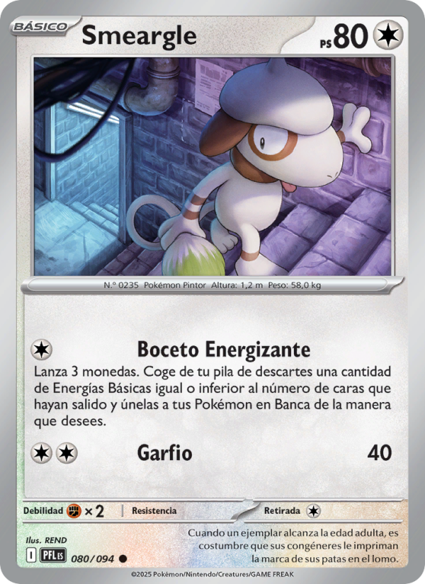 Smeargle 080 — Phantasmal Flames (Spanish Pokémon TCG card)