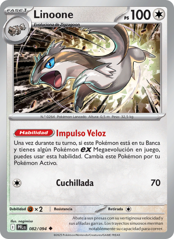 Linoone 082 — Phantasmal Flames (Spanish Pokémon TCG card)