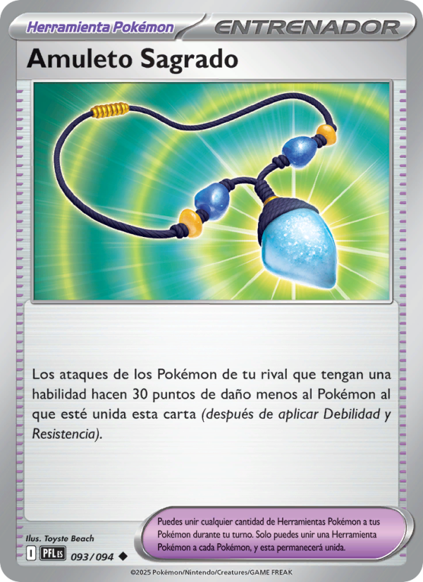 Amuleto Sagrado 093 — Phantasmal Flames (Spanish Pokémon TCG card)