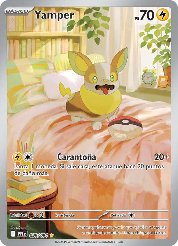 Yamper 099 — Phantasmal Flames (Spanish Pokémon TCG card)