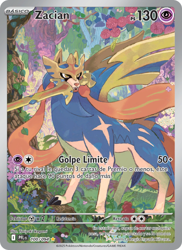 Zacian 100 — Phantasmal Flames (Spanish Pokémon TCG card)