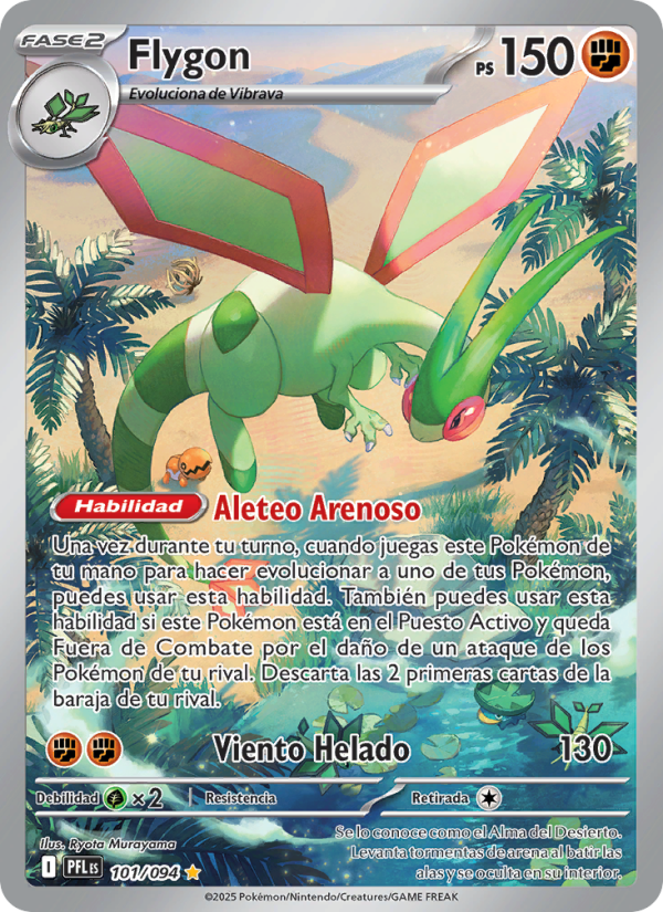 Flygon 101 — Phantasmal Flames (Spanish Pokémon TCG card)