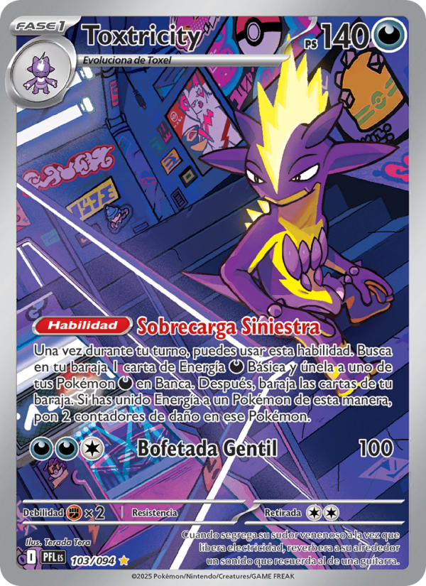 Toxtricity 103 — Phantasmal Flames (Spanish Pokémon TCG card)