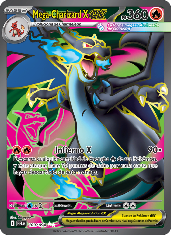 Mega-Charizard X ex 109 — Phantasmal Flames (Spanish Pokémon TCG card)