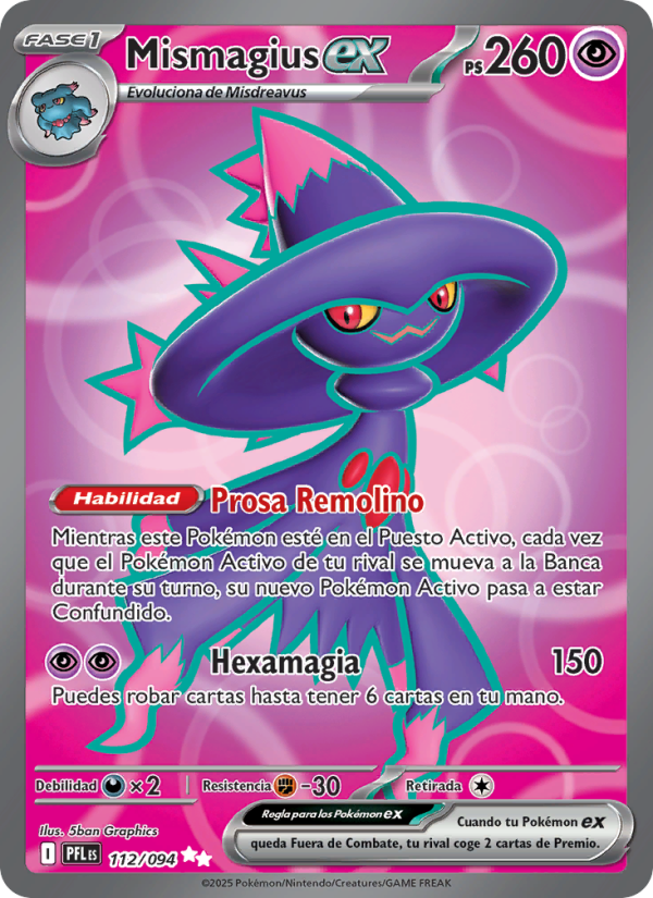 Mismagius ex 112 — Phantasmal Flames (Spanish Pokémon TCG card)