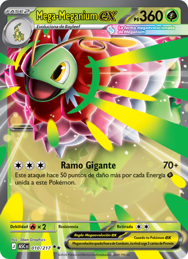 Mega-Meganium ex 010 — Erhabene Helden (Spanish Pokémon TCG card)