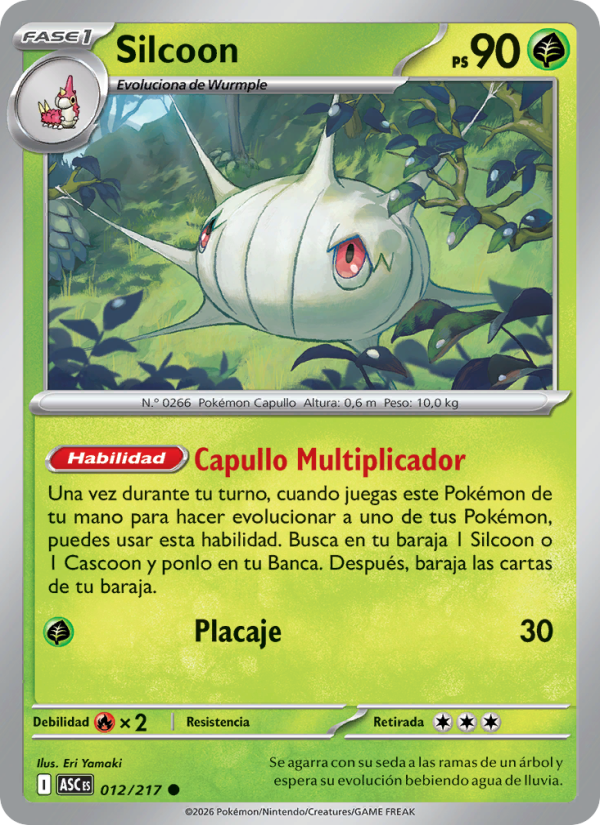 Silcoon 012 — Erhabene Helden (Spanish Pokémon TCG card)