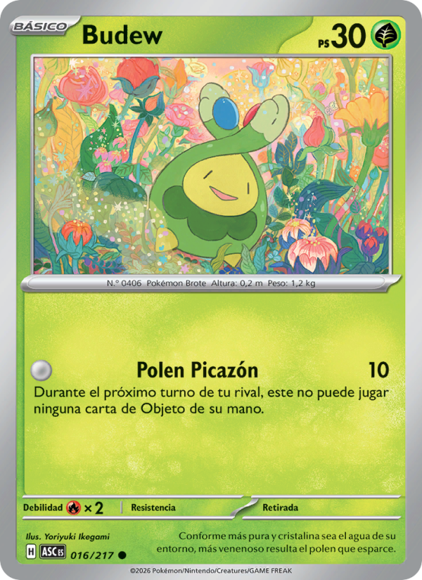 Budew 016 — Erhabene Helden (Spanish Pokémon TCG card)