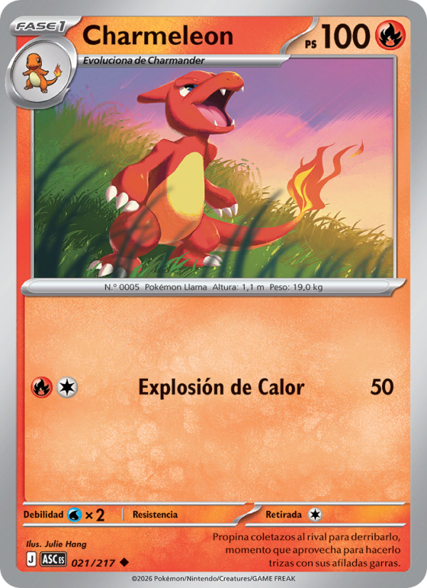Charmeleon 021 — Erhabene Helden (Spanish Pokémon TCG card)