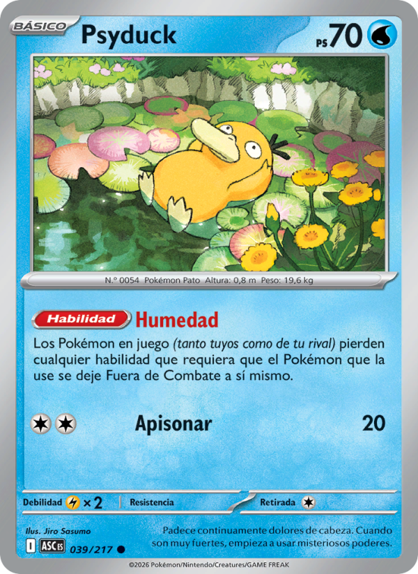 Psyduck 039 — Erhabene Helden (Spanish Pokémon TCG card)
