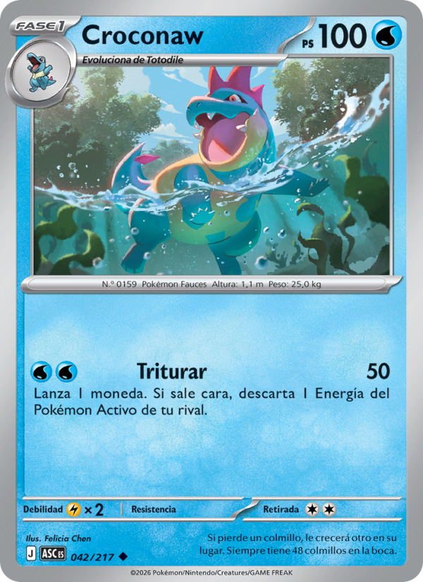 Croconaw 042 — Erhabene Helden (Spanish Pokémon TCG card)