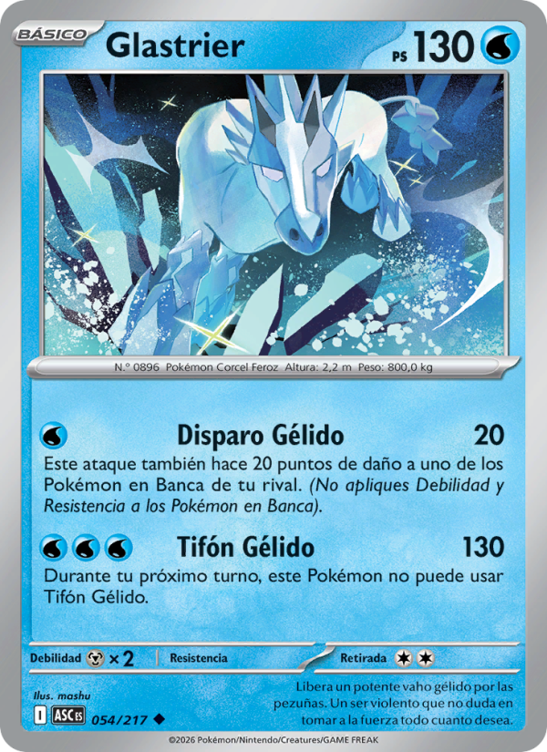 Glastrier 054 — Erhabene Helden (Spanish Pokémon TCG card)