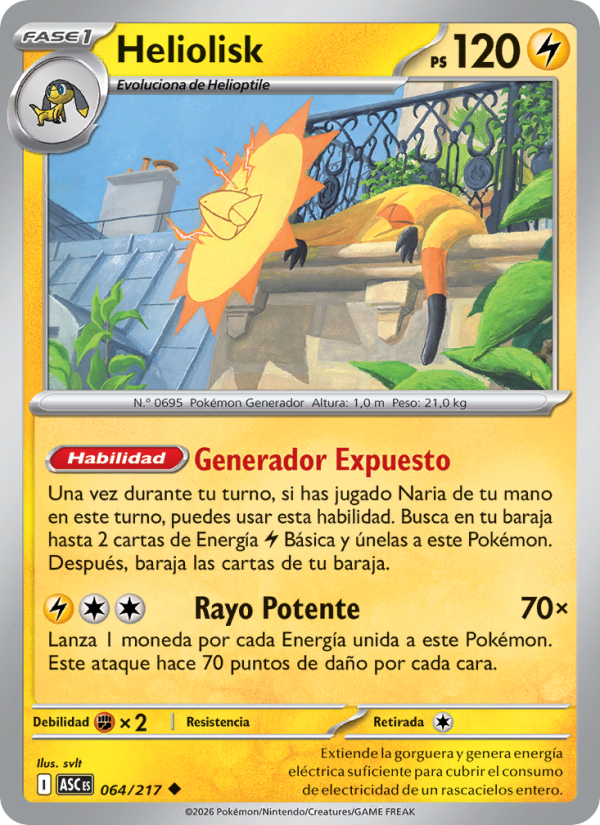 Heliolisk 064 — Erhabene Helden (Spanish Pokémon TCG card)