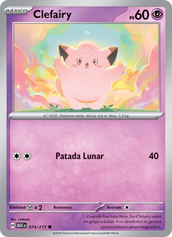 Clefairy 074 — Erhabene Helden (Spanish Pokémon TCG card)