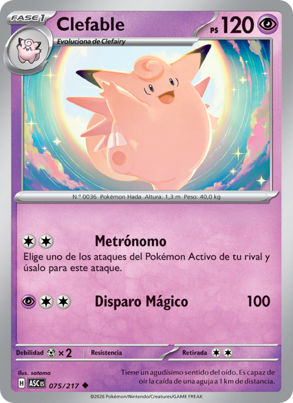 Clefable 075 — Erhabene Helden (Spanish Pokémon TCG card)