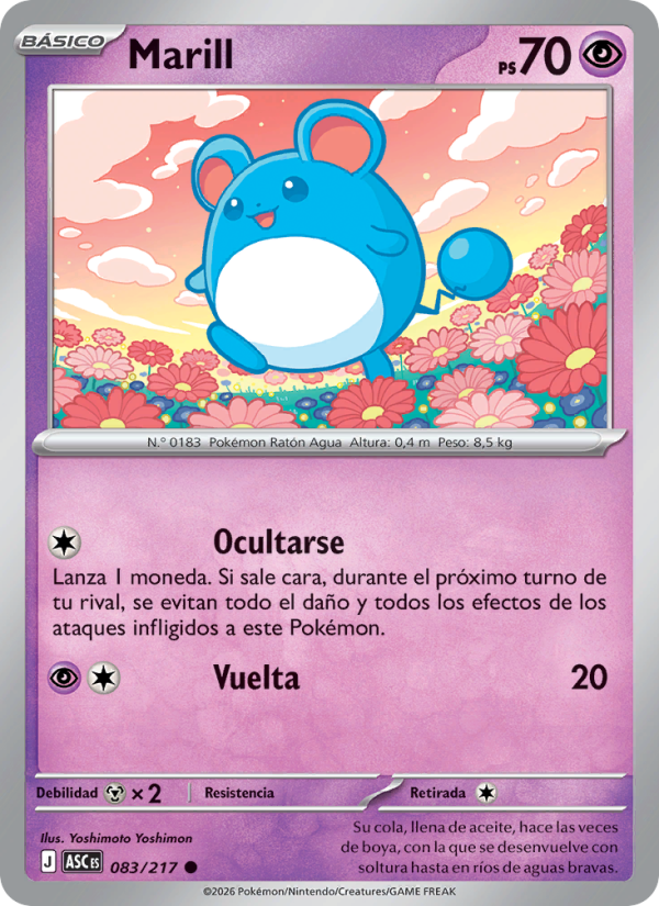Marill 083 — Erhabene Helden (Spanish Pokémon TCG card)
