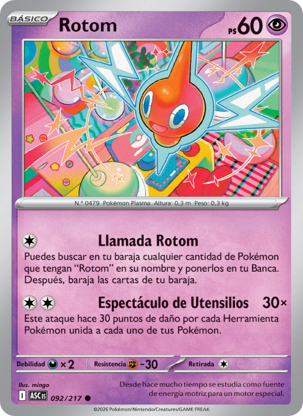 Rotom 092 — Erhabene Helden (Spanish Pokémon TCG card)