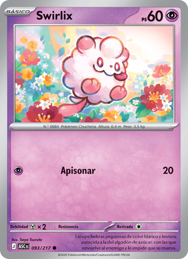 Swirlix 093 — Erhabene Helden (Spanish Pokémon TCG card)