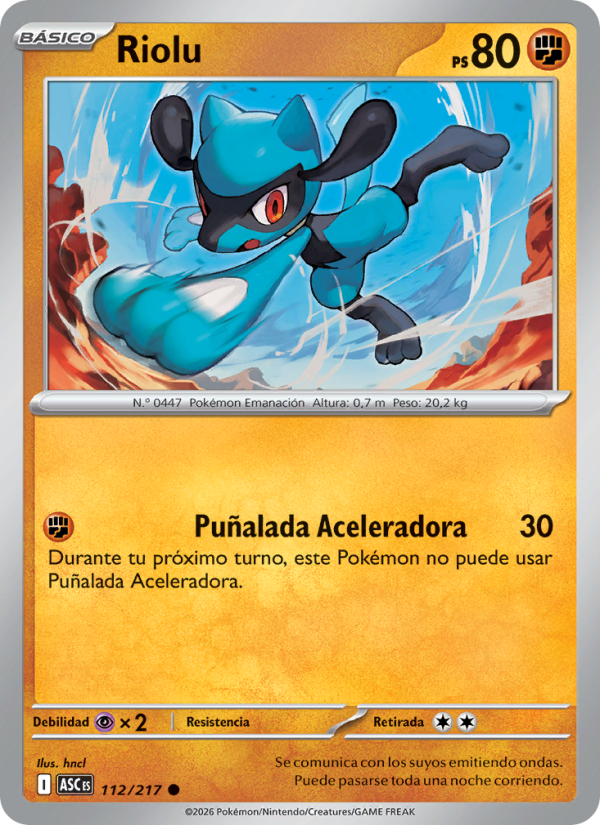Riolu 112 — Erhabene Helden (Spanish Pokémon TCG card)