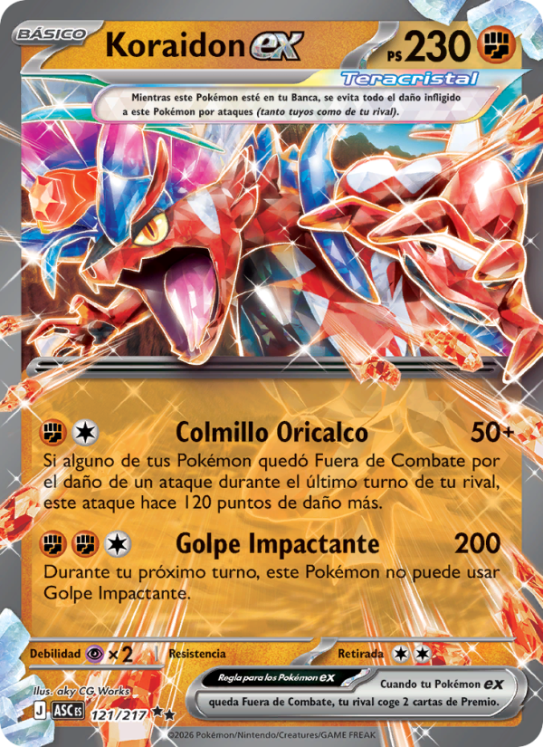 Koraidon ex 121 — Erhabene Helden (Spanish Pokémon TCG card)