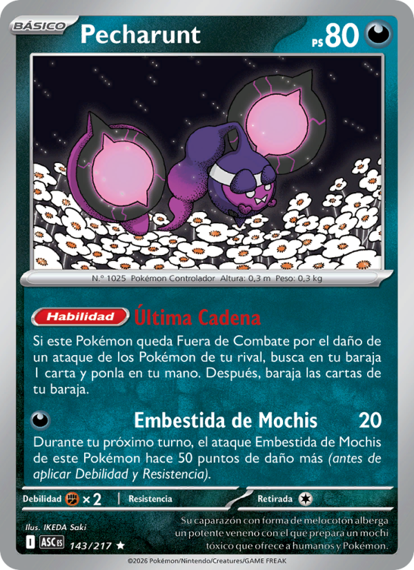 Pecharunt 143 — Erhabene Helden (Spanish Pokémon TCG card)
