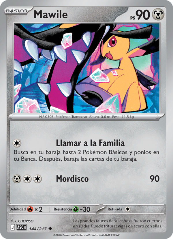 Mawile 144 — Erhabene Helden (Spanish Pokémon TCG card)
