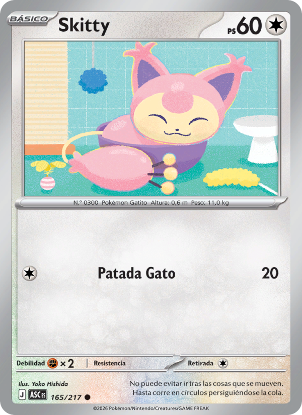 Skitty 165 — Erhabene Helden (Spanish Pokémon TCG card)