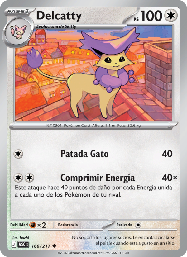 Delcatty 166 — Erhabene Helden (Spanish Pokémon TCG card)