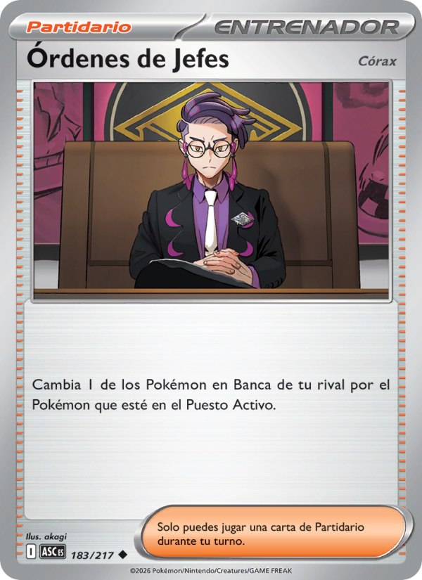 Órdenes de Jefes 183 — Erhabene Helden (Spanish Pokémon TCG card)