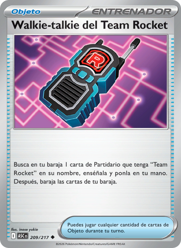 Walkie-talkie del Team Rocket 209 — Erhabene Helden (Spanish Pokémon TCG card)