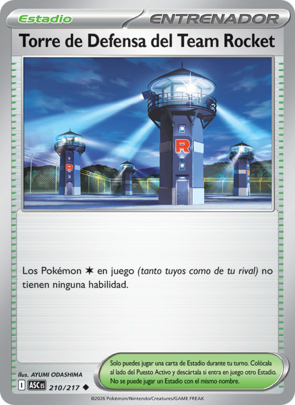 Torre de Defensa del Team Rocket 210 — Erhabene Helden (Spanish Pokémon TCG card)