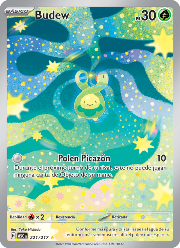 Budew 221 — Erhabene Helden (Spanish Pokémon TCG card)