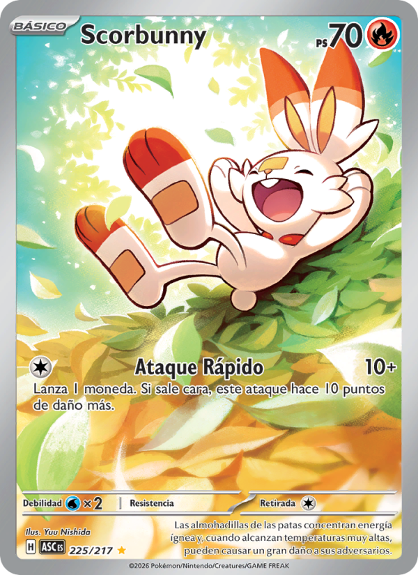Scorbunny 225 — Erhabene Helden (Spanish Pokémon TCG card)