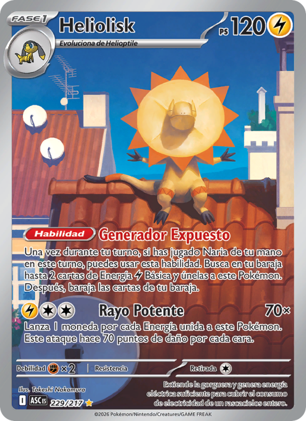 Heliolisk 229 — Erhabene Helden (Spanish Pokémon TCG card)