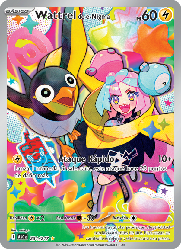 Wattrel de e-Nigma 231 — Erhabene Helden (Spanish Pokémon TCG card)