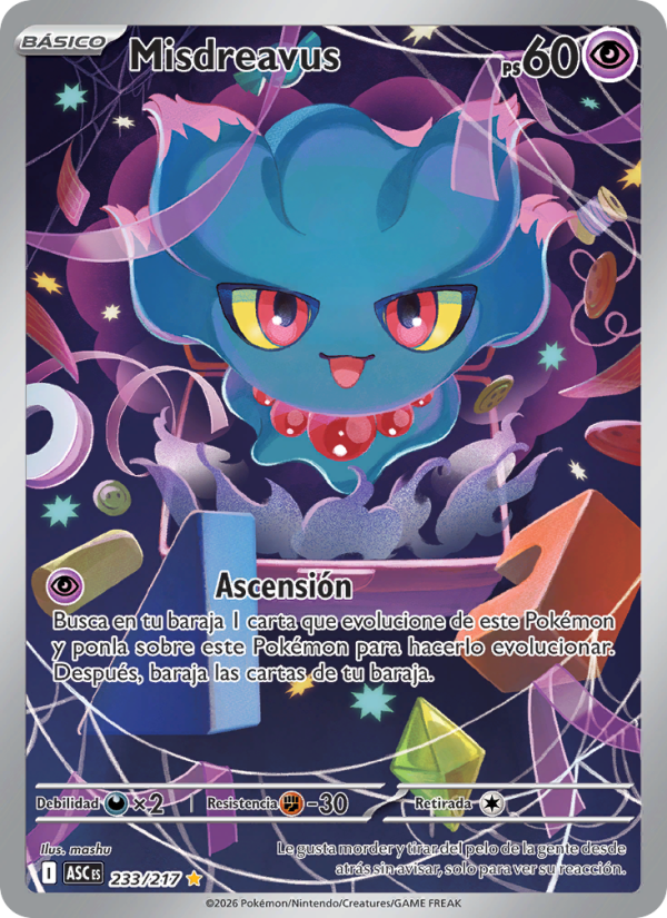 Misdreavus 233 — Erhabene Helden (Spanish Pokémon TCG card)