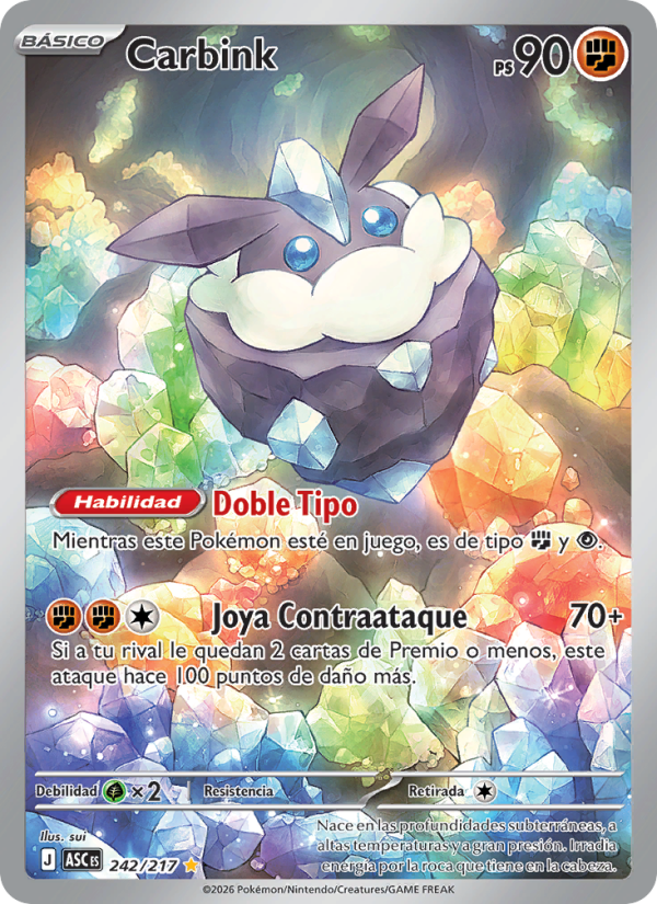 Carbink 242 — Erhabene Helden (Spanish Pokémon TCG card)